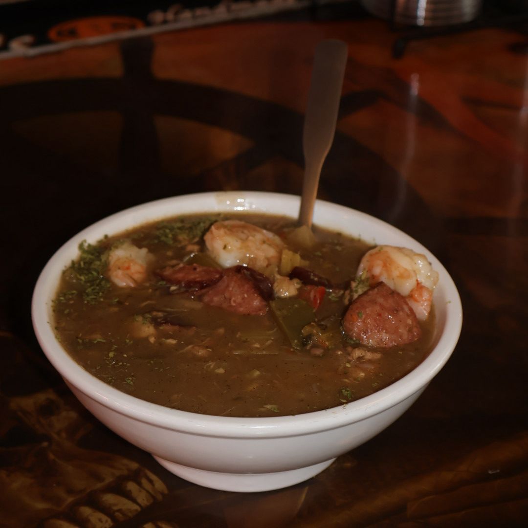 New Orleans Gumbo — dark plate