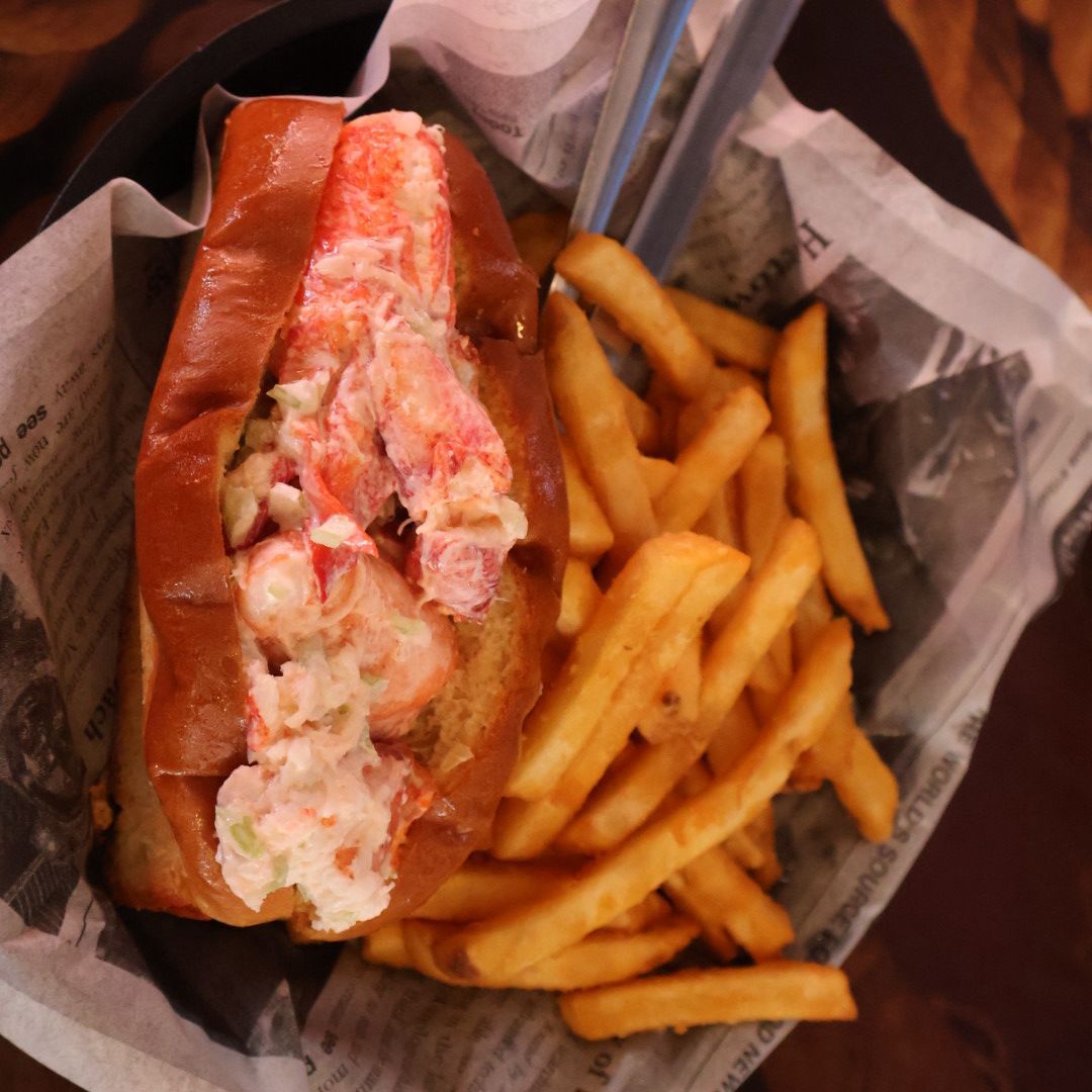Lobster roll — top down view